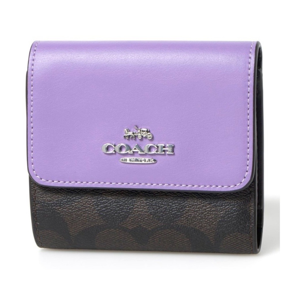 Coach Purple and Brown Small Wallet